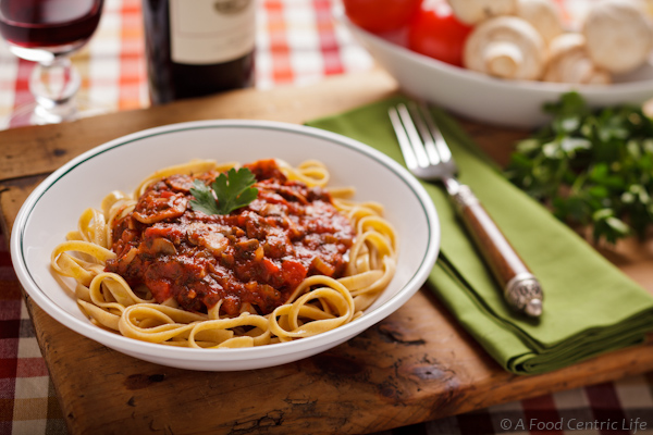 Mushroom Marinara Linguine