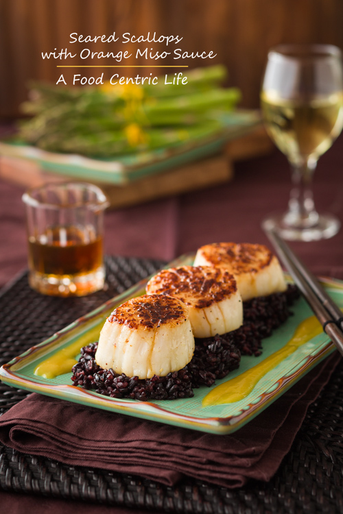 Seared Scallops with Orange Miso Sauce