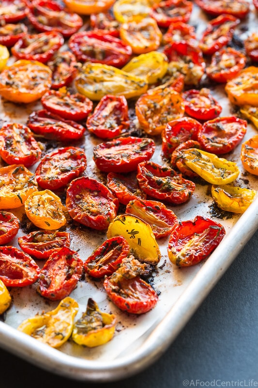 herb roasted cherry tomatoes|AFoodCentricLife.com