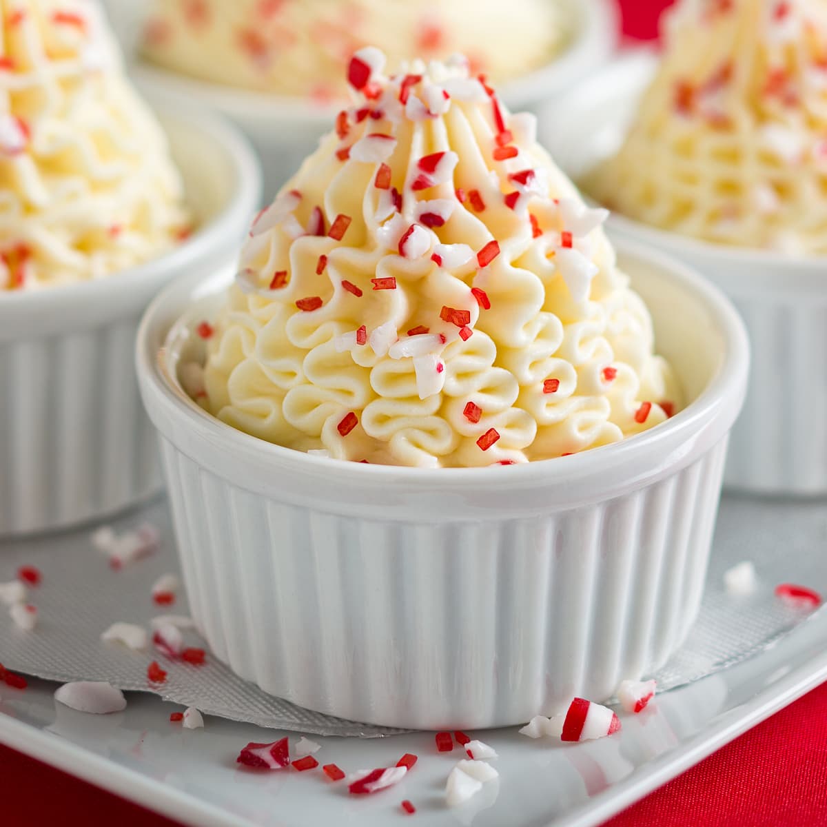 white chocolate peppermint mousse
