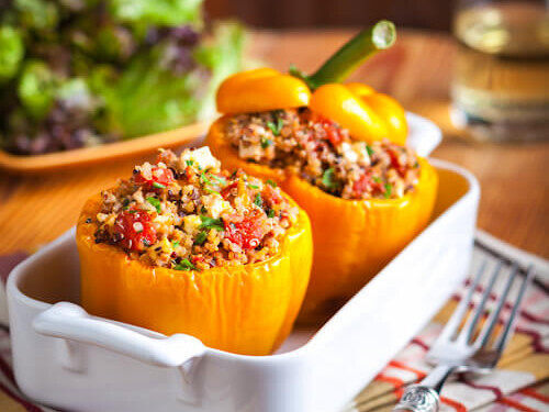Turkey Quinoa Stuffed Peppers | AFoodCentricLife.com