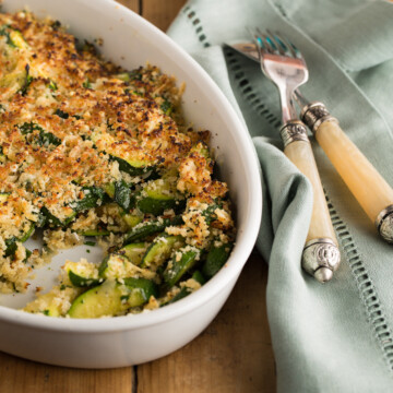 Zucchini Casserole with Parmesan Crumb Topping