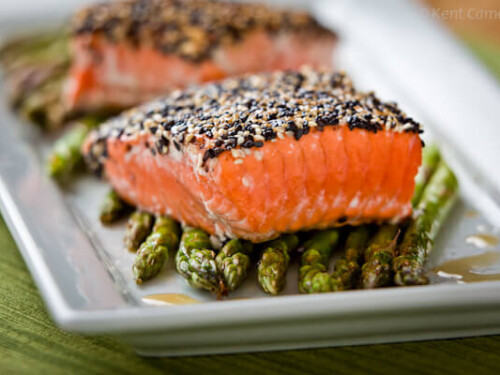 Black and white sesame salmon | AFoodCentricLife.com