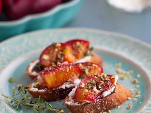 nectarine goat cheese crostini | AFoodCentricLife.com