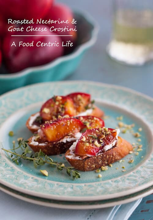 nectarine goat cheese crostini | AFoodCentricLife.com