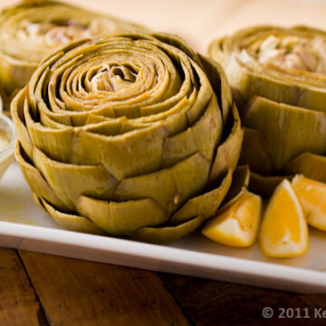 Steamed Artichokes with Dipping Sauce | AFoodCentricLife.com
