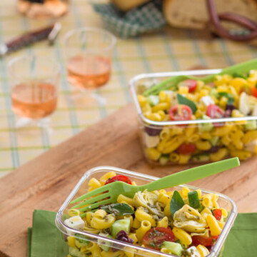 greek pasta salad for picnic | afoodcentriclife.com