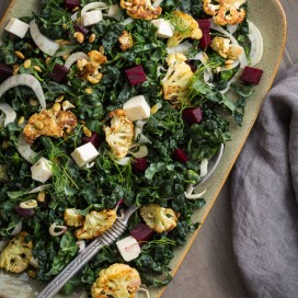 kale salad with colorful veggies | afoodcentriclife.com