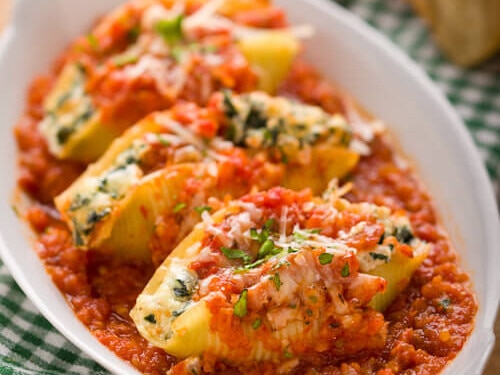 hale and ricotta stuffed shells | AFoodcentricLife.com