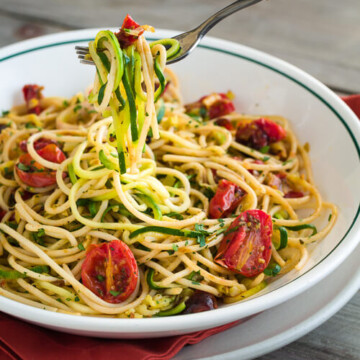 Zucchini Noodles with Roasted Tomatoes | AFoodCentricLife.com