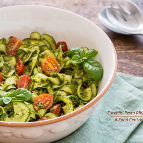 Zucchini Ribbon Salad|AFoodCentricLife.com