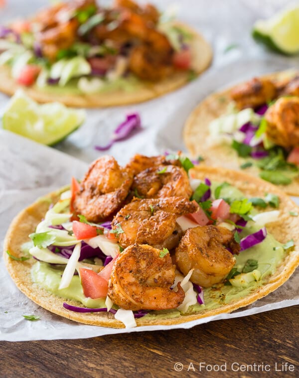 Spicy Shrimp Tacos| A FoodCentricLife.com