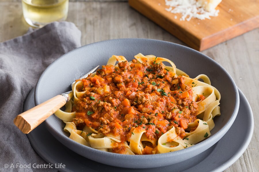 Bison Bolognese Meat Sauce|AFoodCentricLife.com