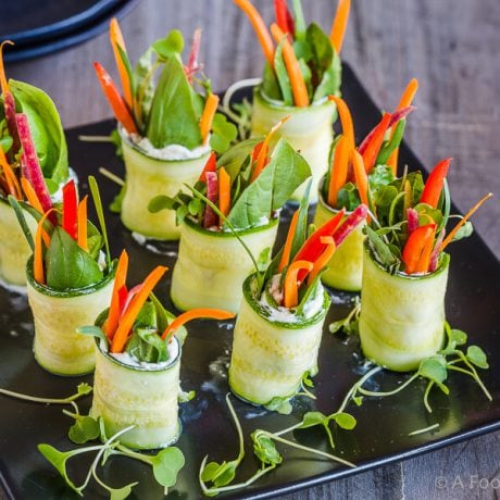 Zucchini Roll Ups with Goat Cheese|AFoodCentricLife.com