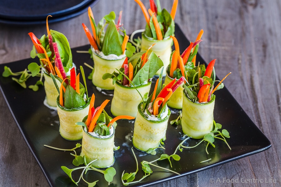 Zucchini Roll Ups with Goat Cheese