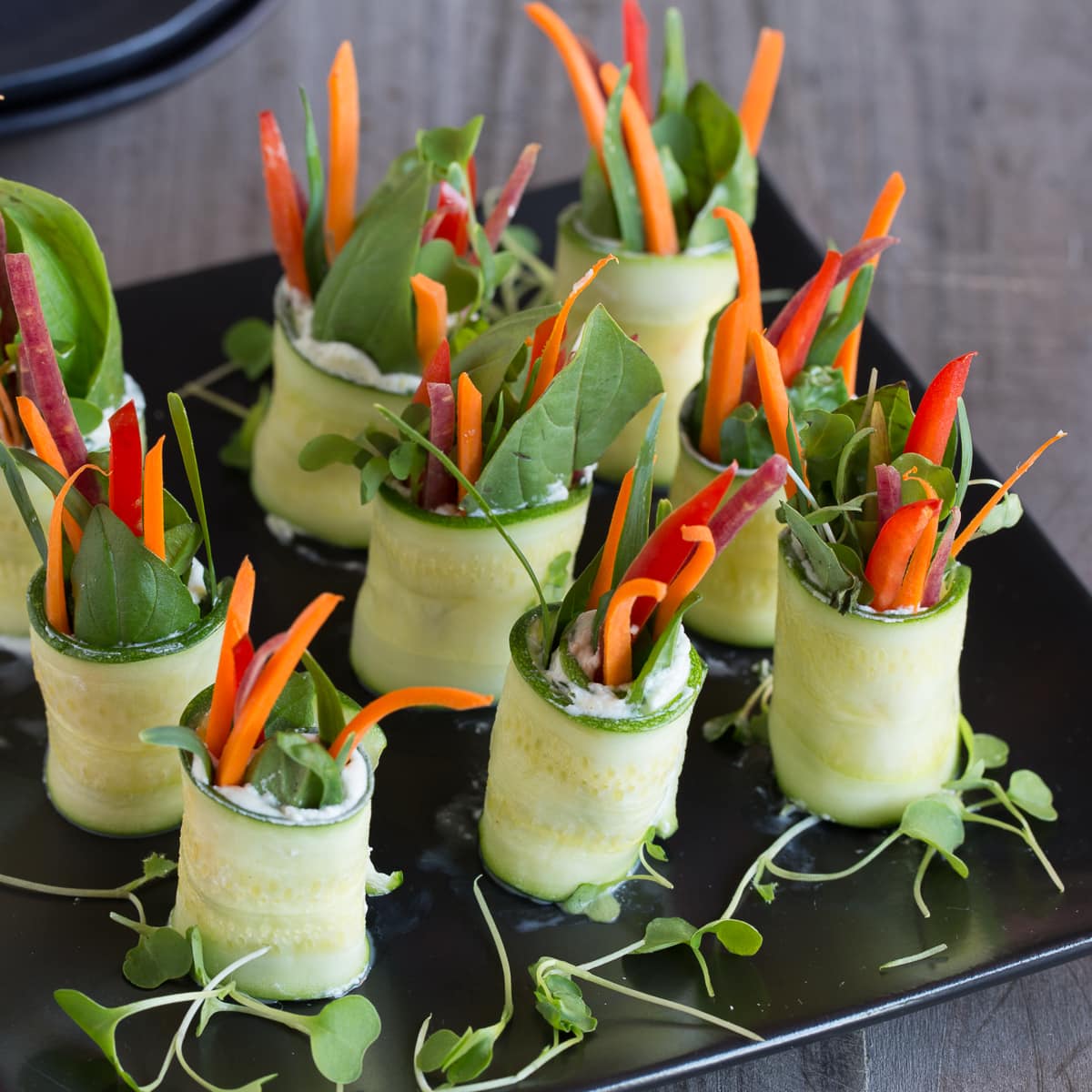 Zucchini Appetizer Rolls with Goat Cheese
