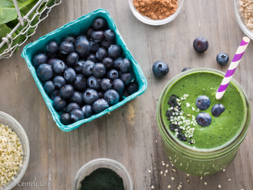 Superfood Blueberry Green Smoothie | AFoodCentricLife.com