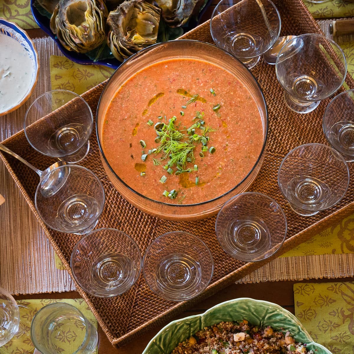 a large bowl of gazpacho