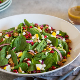 pomegranate spinach salad | AFoodCentricLife.com