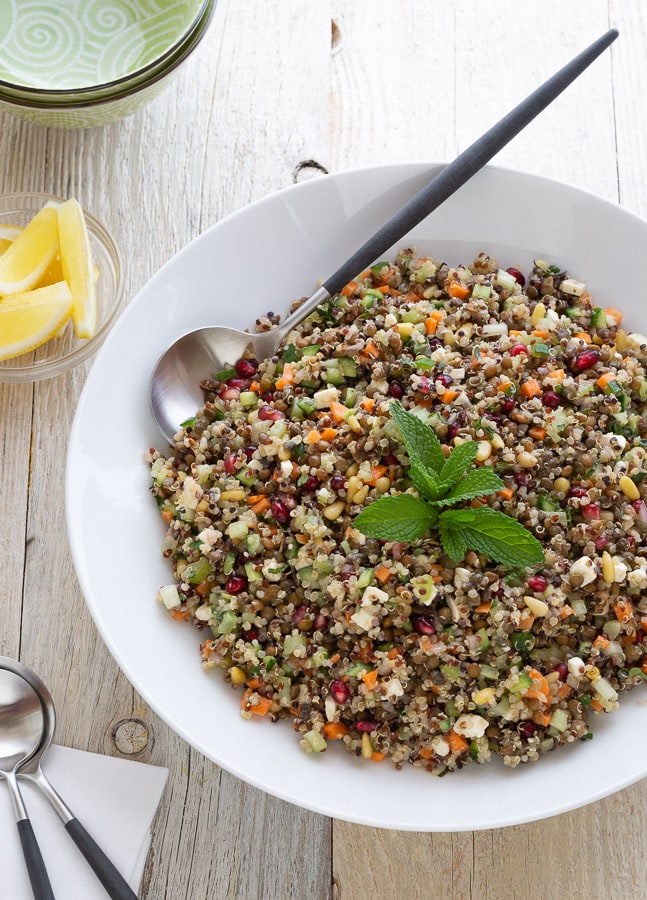 mediterranean lentil quinoa salad | afoodcentriclife.com