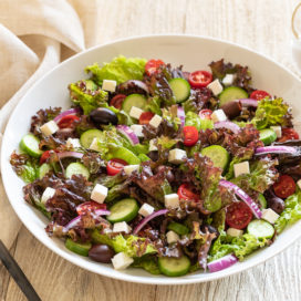 Leafy Green Greek Salad |afoodcentriclife.com