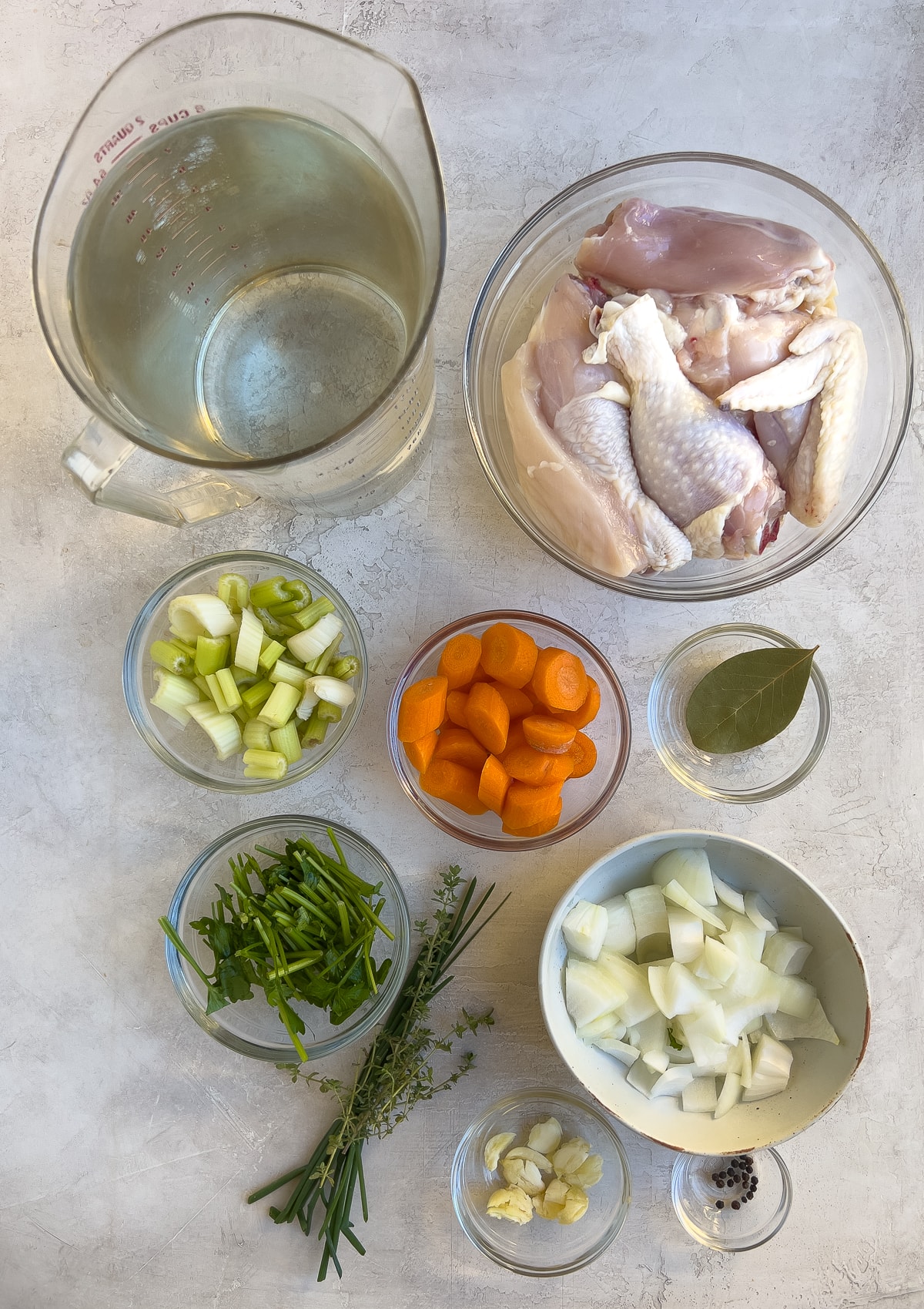 Ingredients for Instant Pot chicken broth.