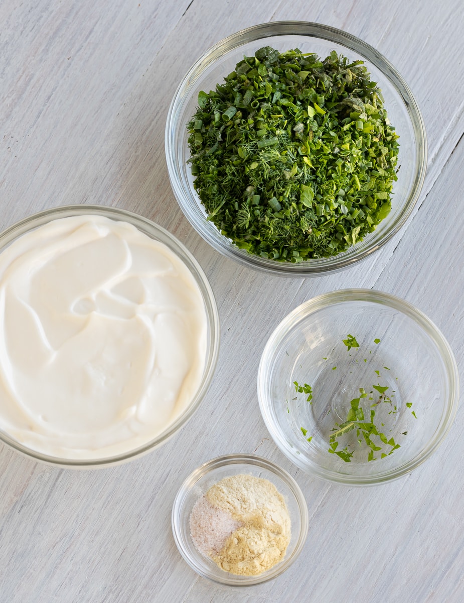 Ingredients Green Goddess dressing |afoodcentriclife.com
