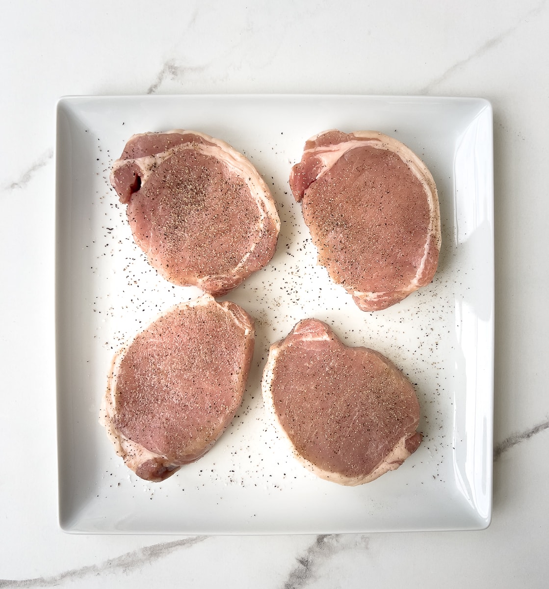 Seasoned boneless pork chops.