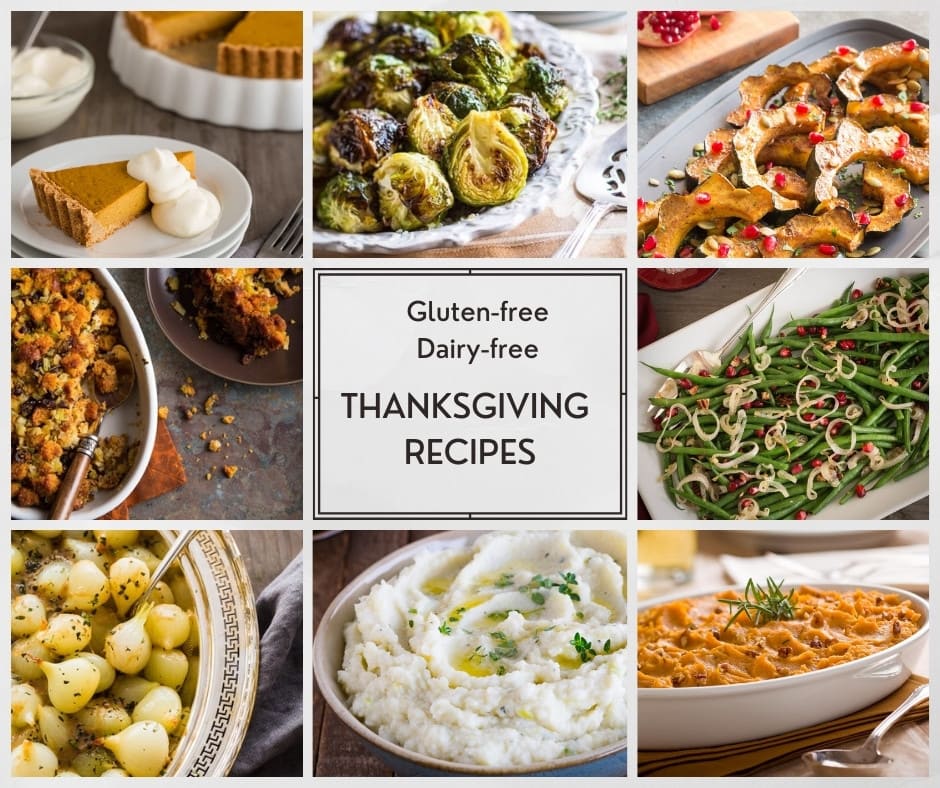 Gluten free dairy free Thanksgiving recipes roundup.
