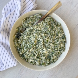 Ricotta cheese spinach filling.