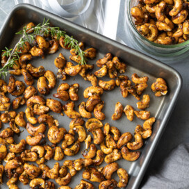 Sweet and spicy maple cashews.