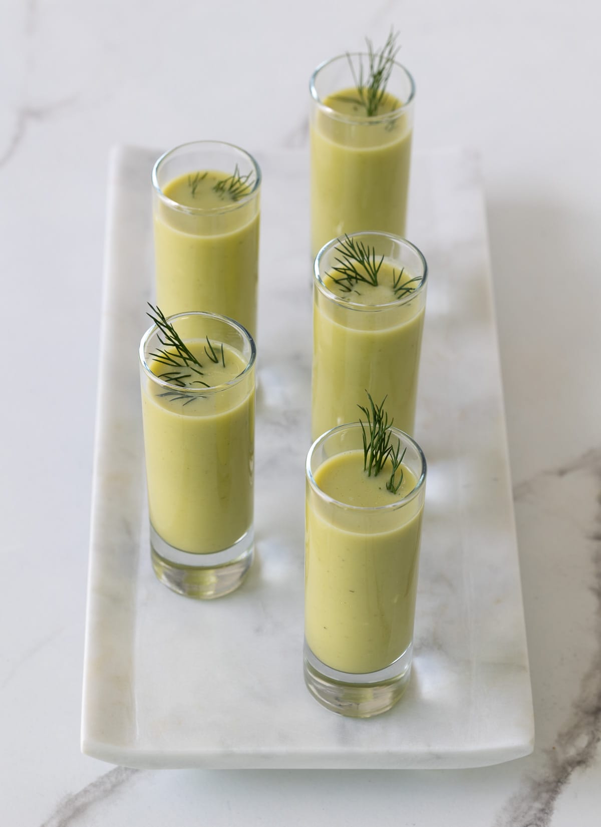 Asparagus sou shooters for appetizers. 