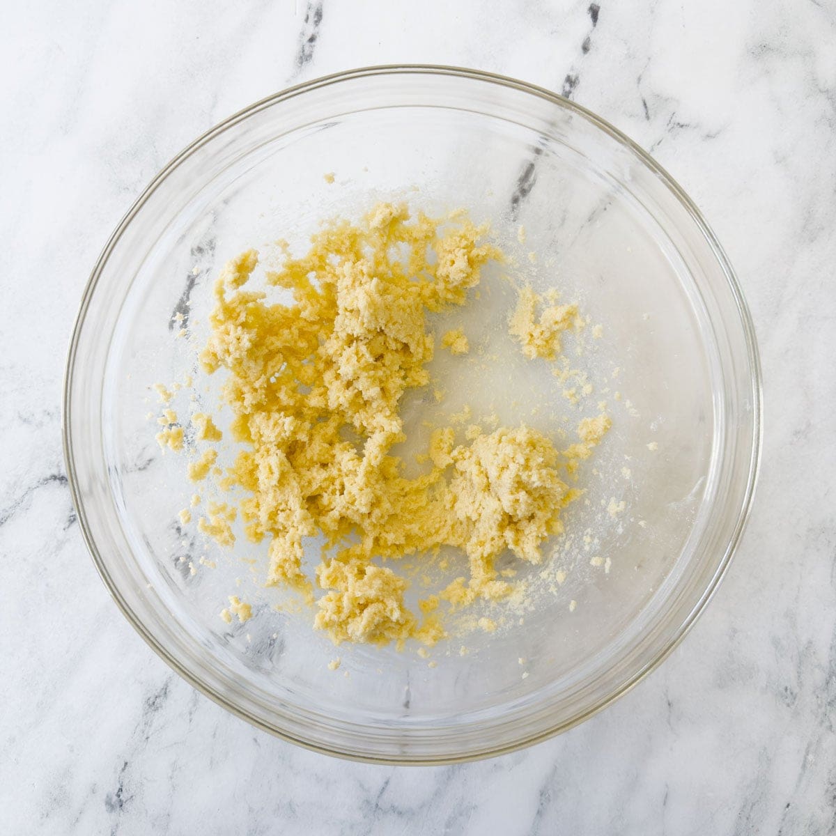 Creaming butter and sugar for the base of cake batter.