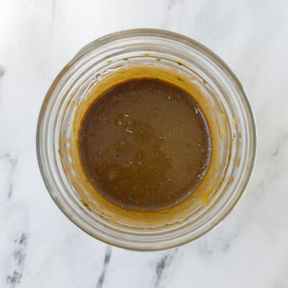 Creamy blended steak marinade for flank steak.